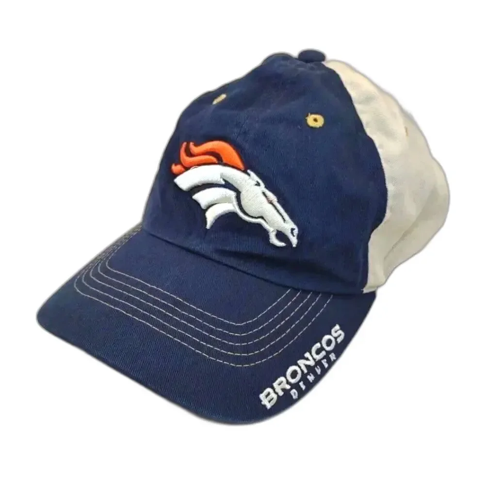 Denver Broncos Hat Cap NFL Football Navy Orange Adjustable  Logo Embroide…